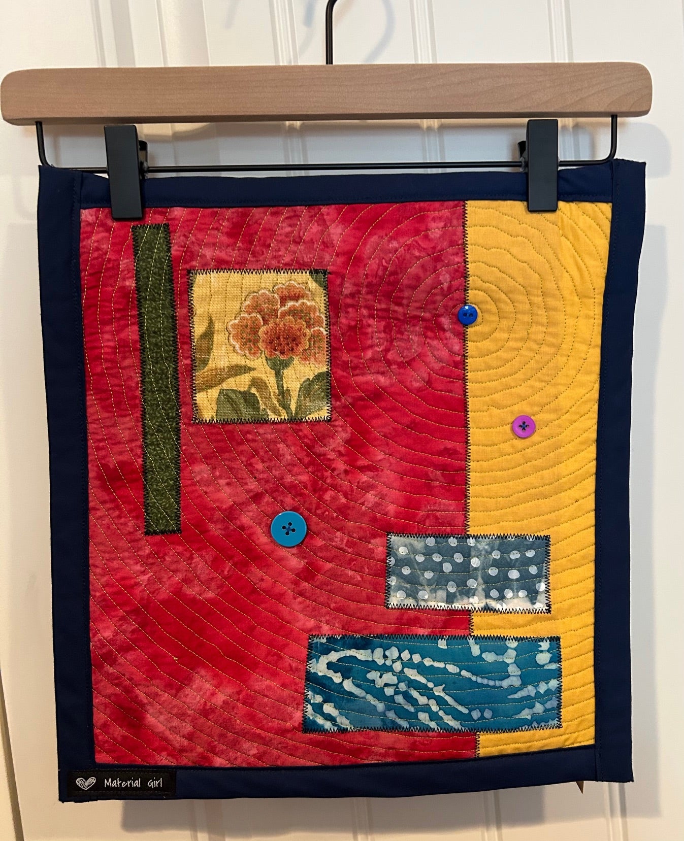 Zen Garden art quilt- Pebbles in the water