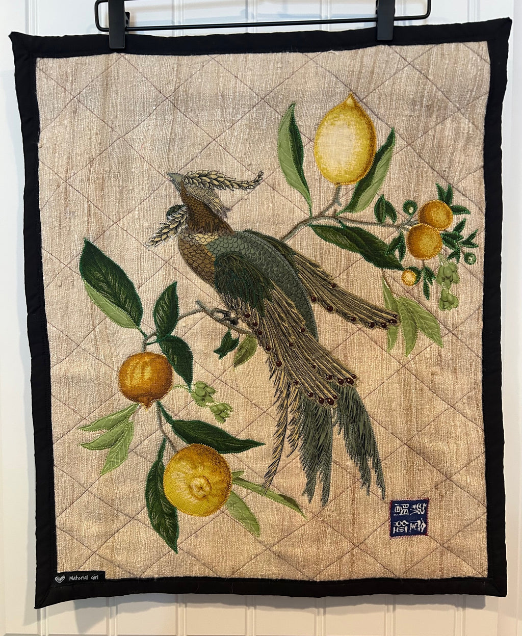 Large Elegant art quilt- Lemon Tree