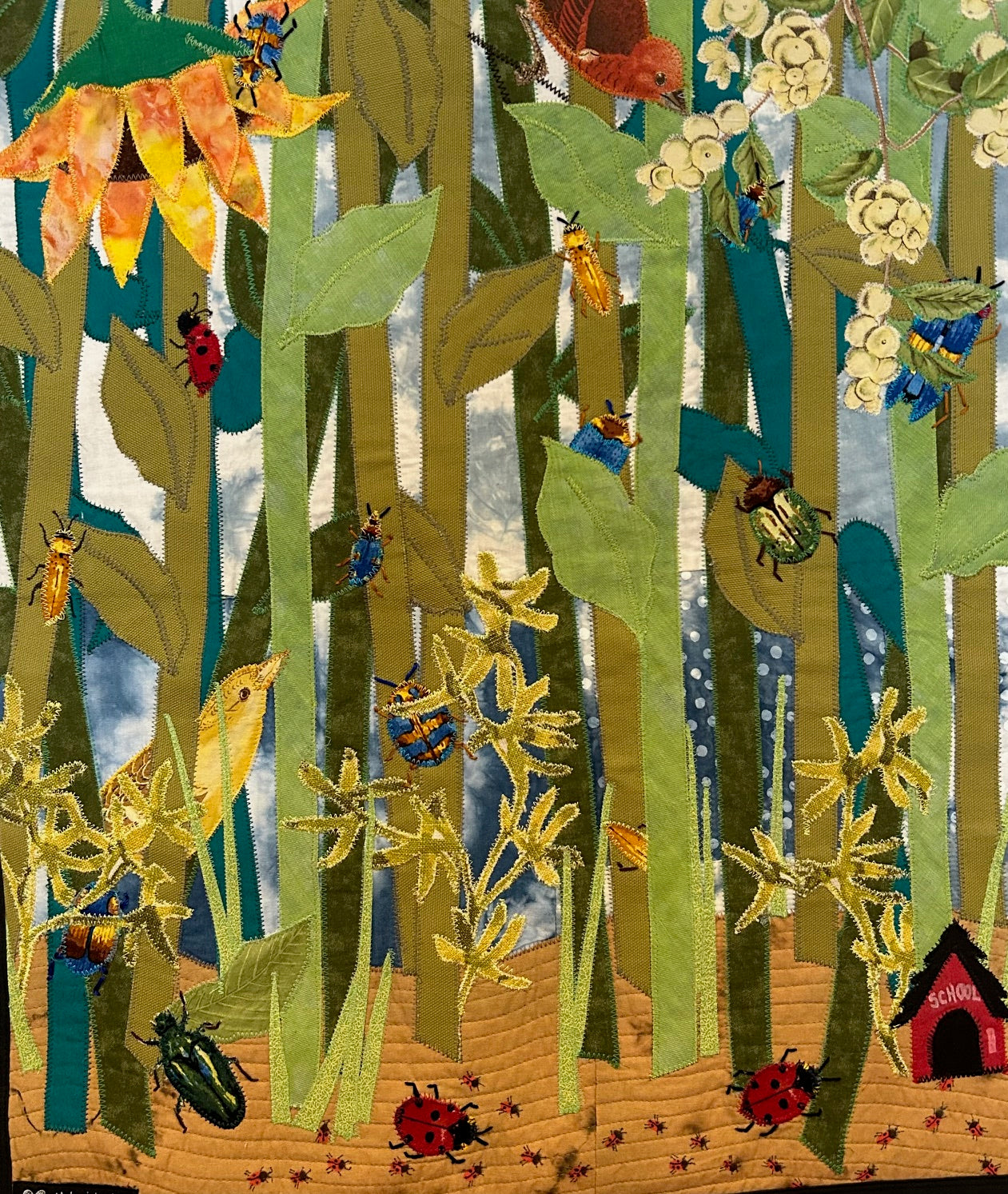 Large Colorful Art Quilt - A Bug's Life