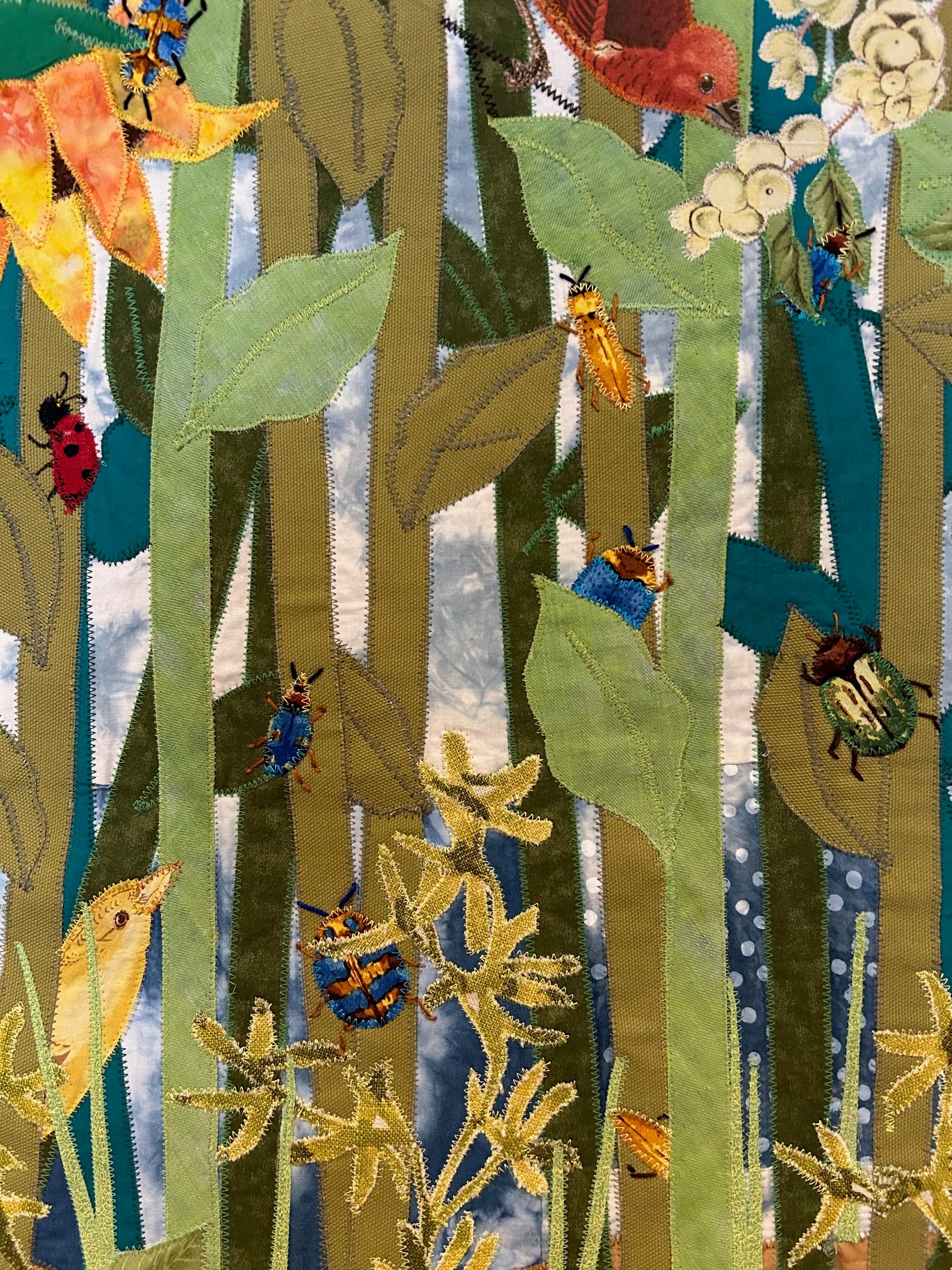 Large Colorful Art Quilt - A Bug's Life