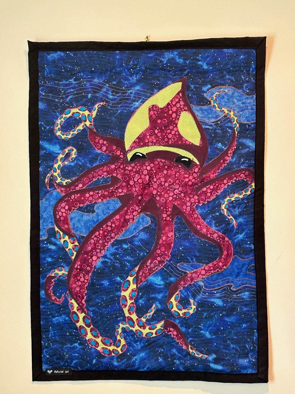 Large colorful art quilt - Octopus