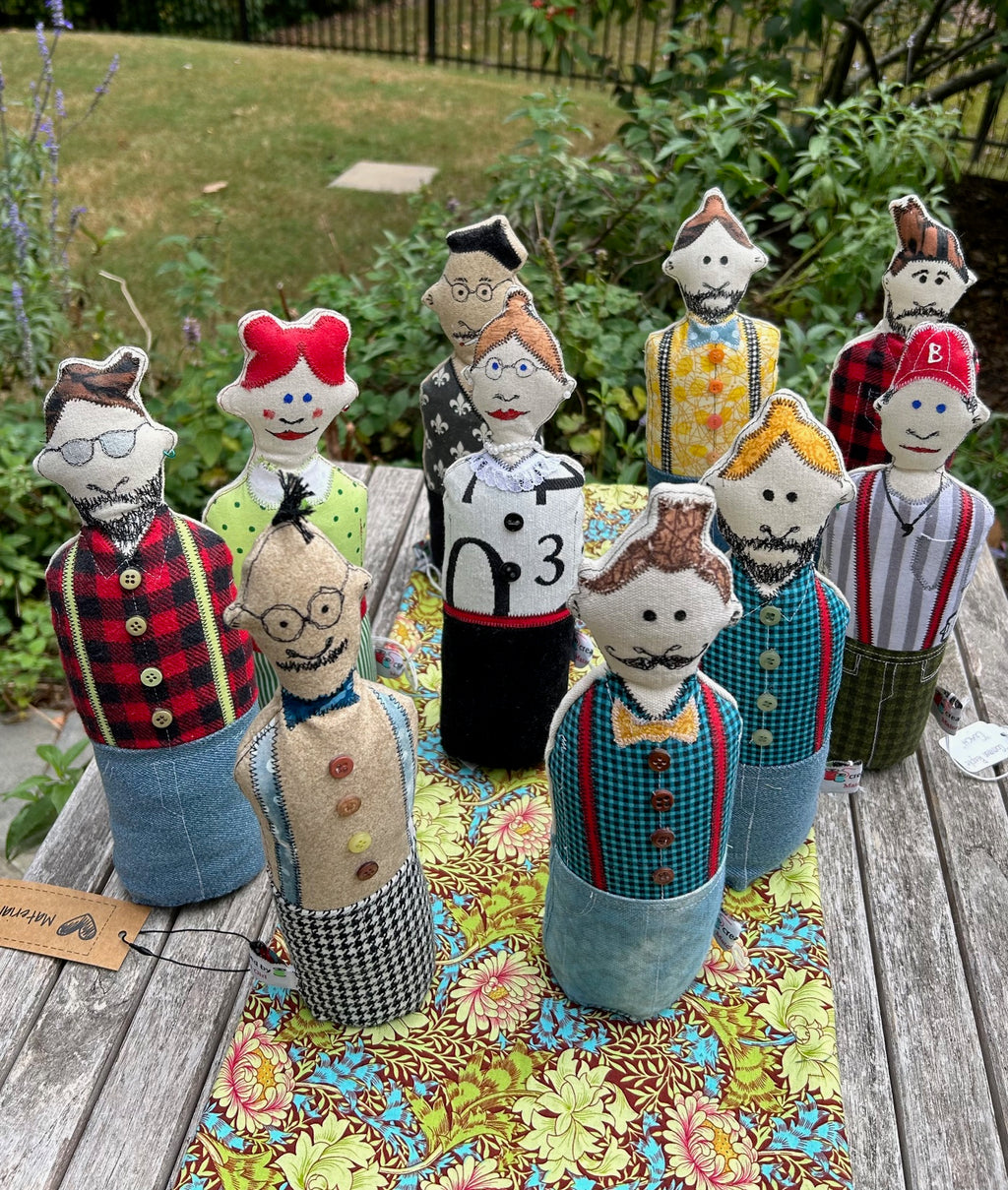 "Common People" colorful, fun fabric people