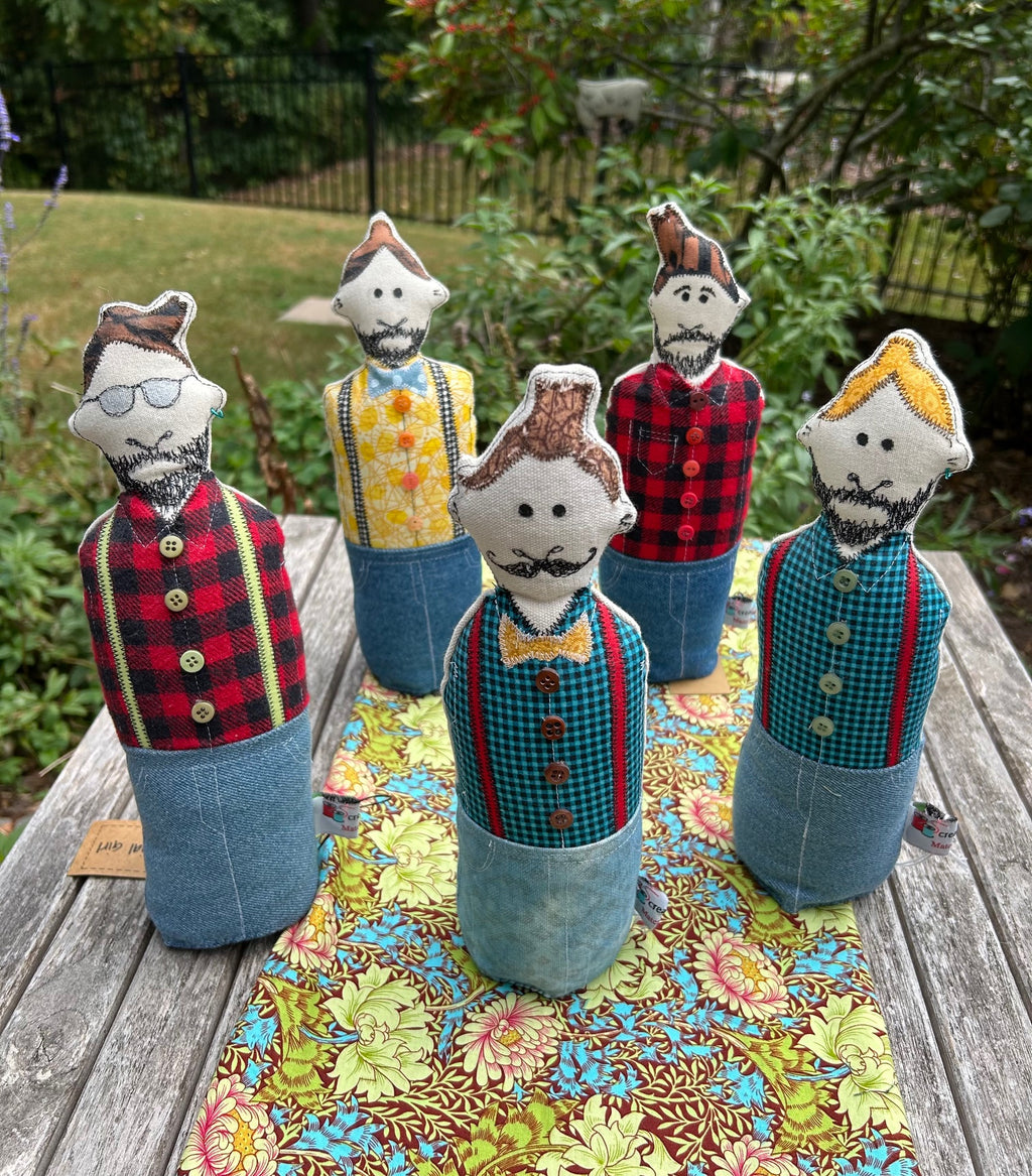 "Common People" colorful, fun fabric people