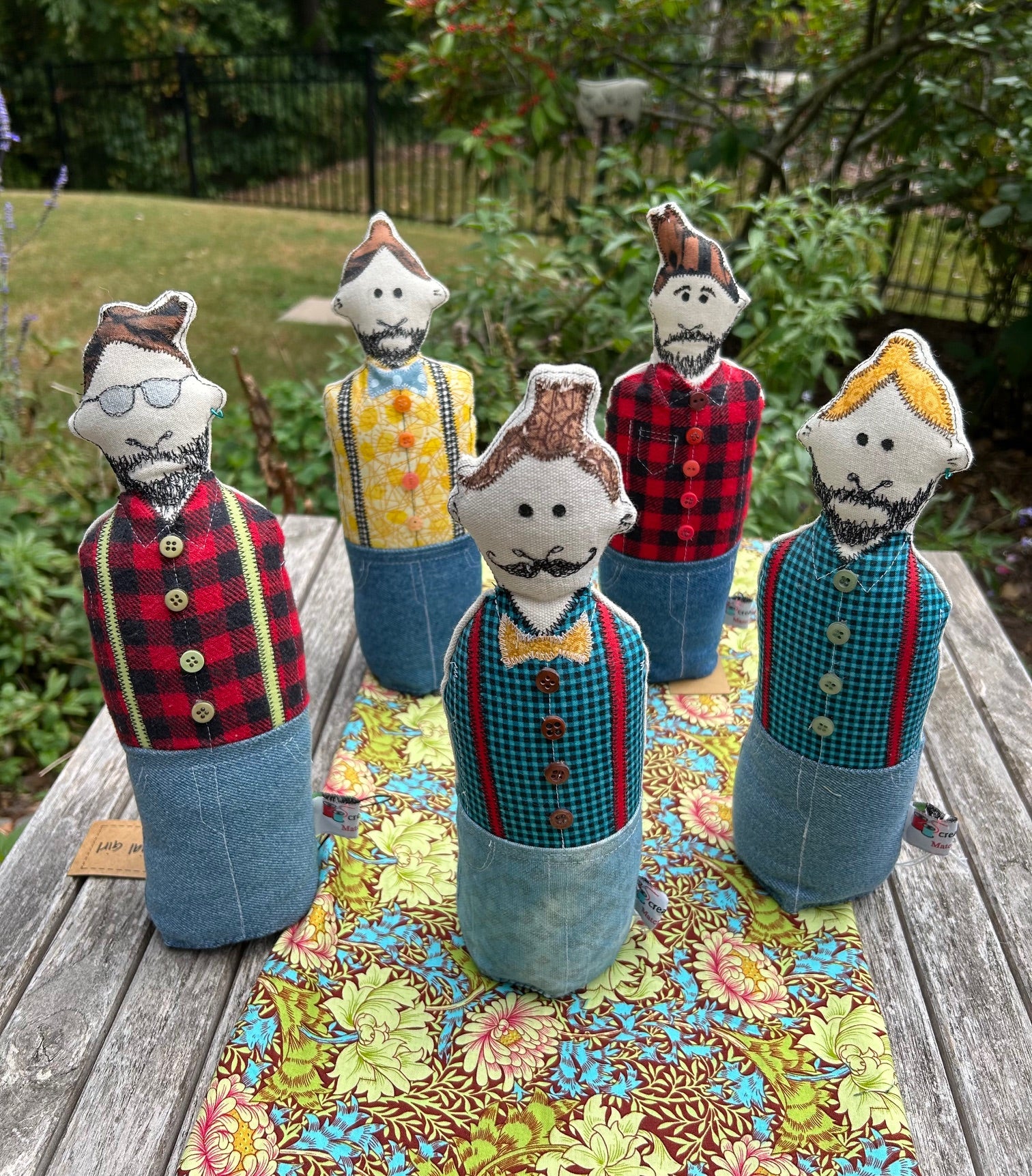 "Common People" colorful, fun fabric people