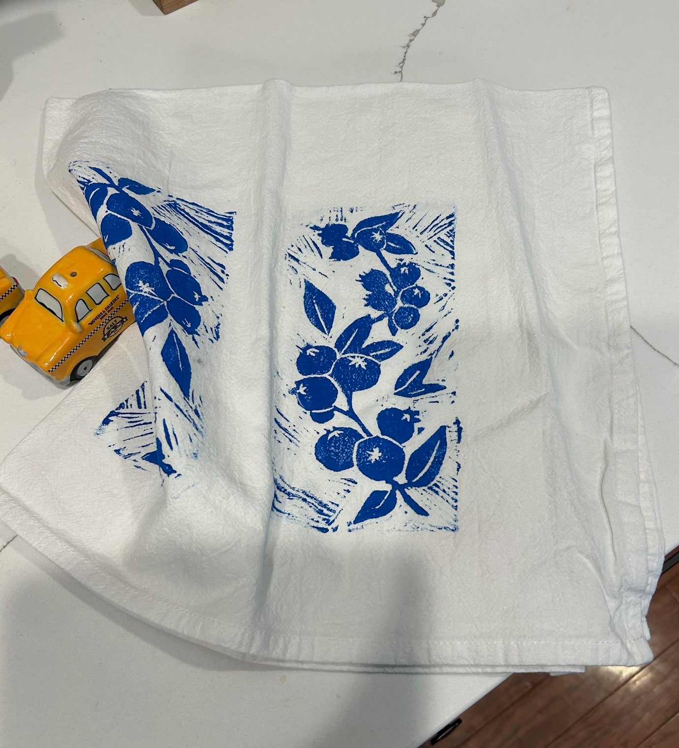Hand cut block printed Tea Towels