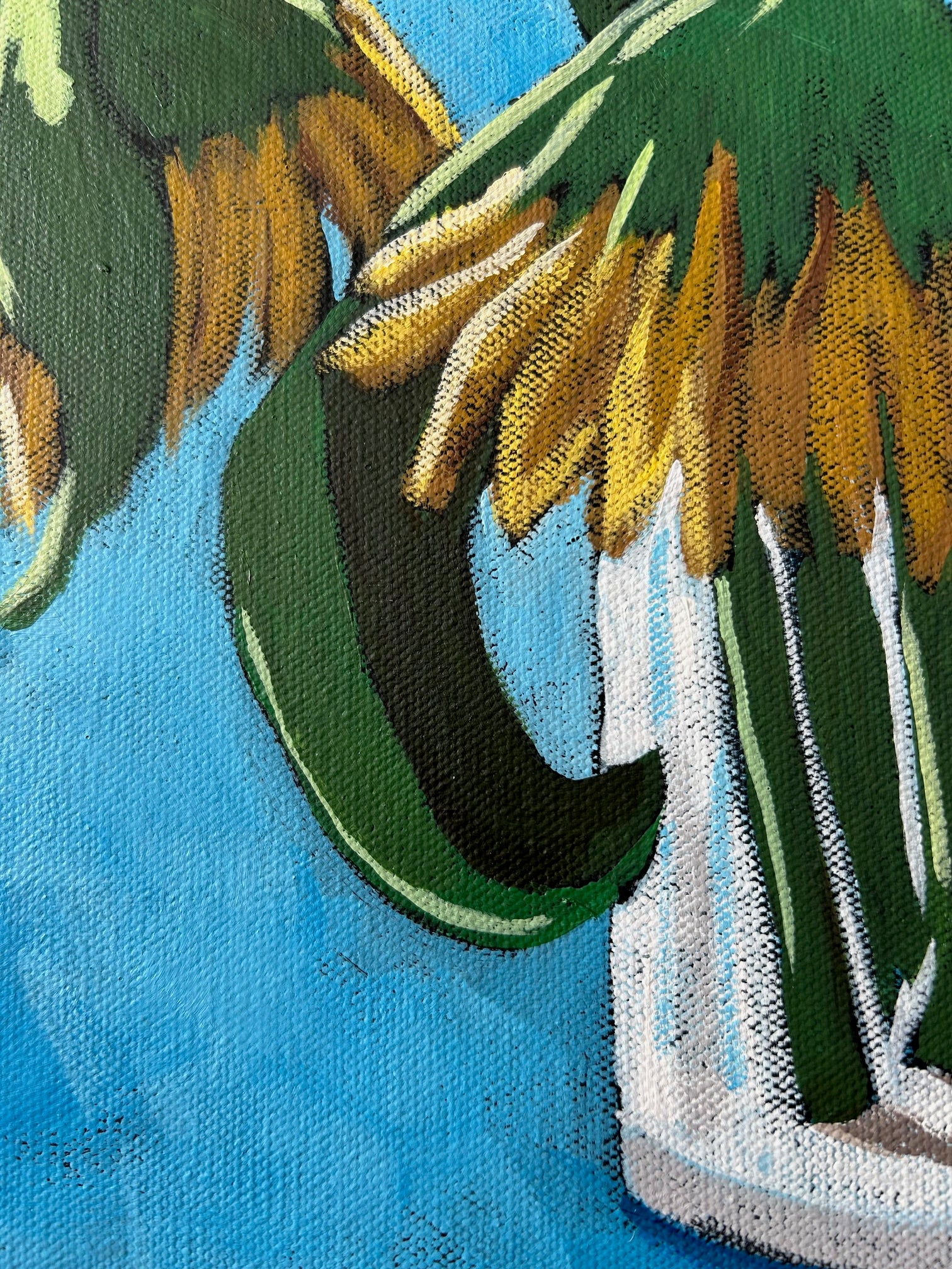 Colorful artsy painting-  Wilted Sunflowers