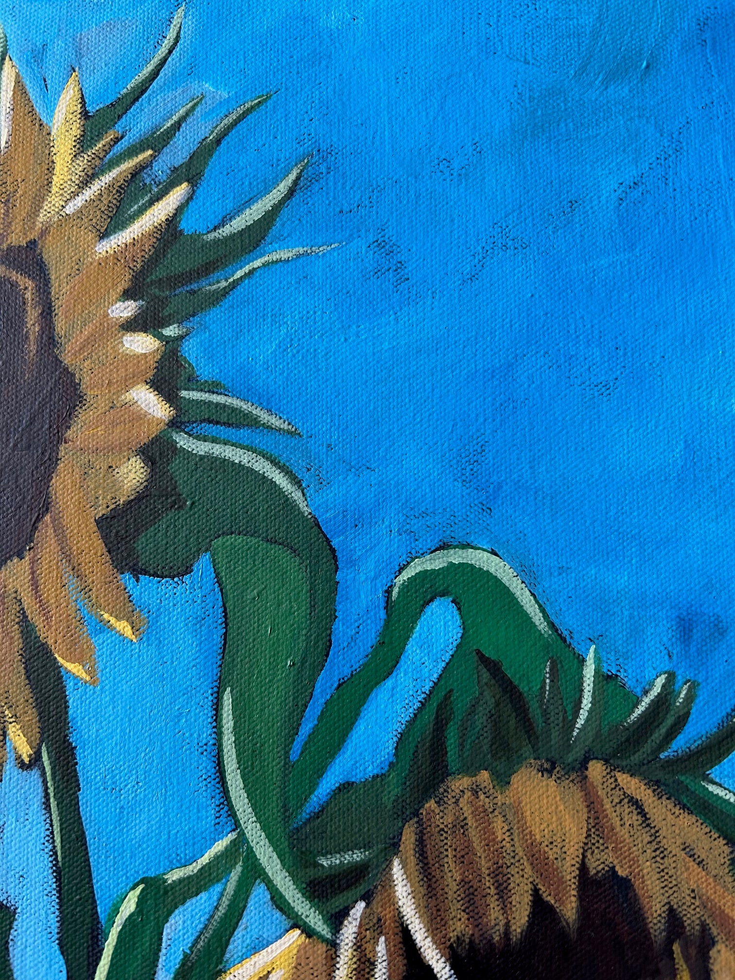 Colorful artsy painting-  Wilted Sunflowers