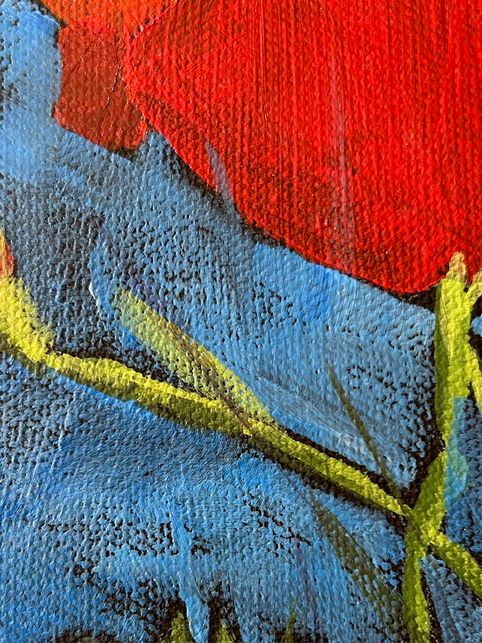 Colorful Artsy acrylic painting- Poppies