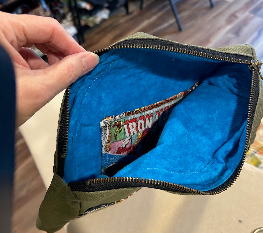 Canvas green Comic book backpack