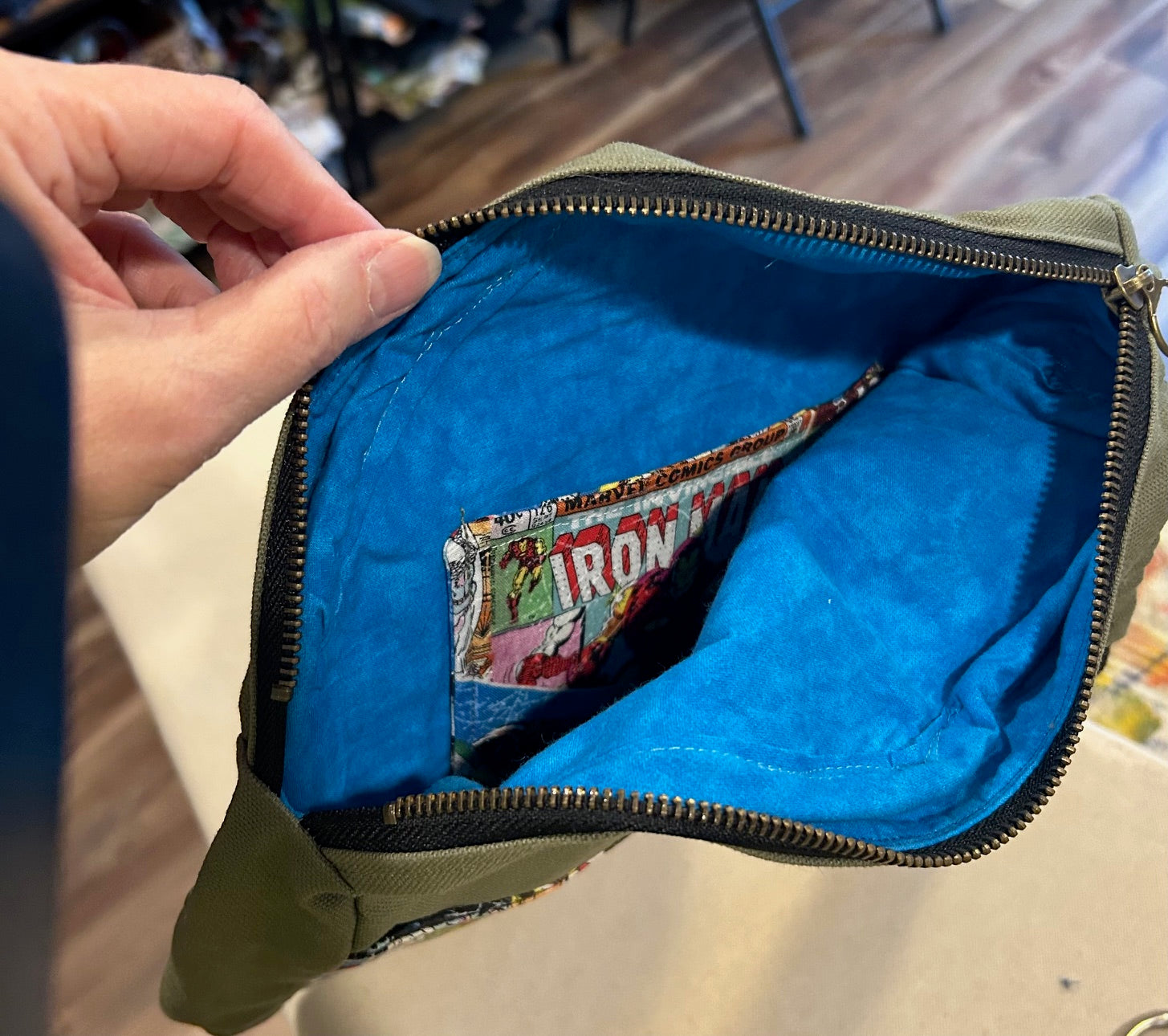 Canvas green Comic book backpack