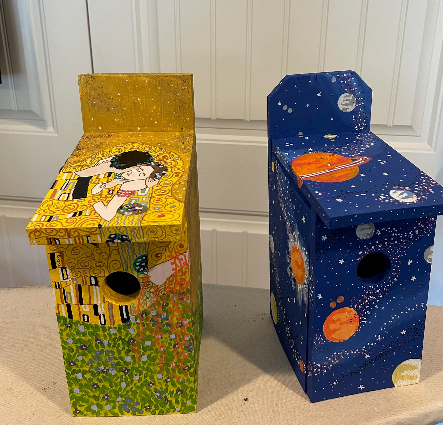 Hand Painted large bird houses