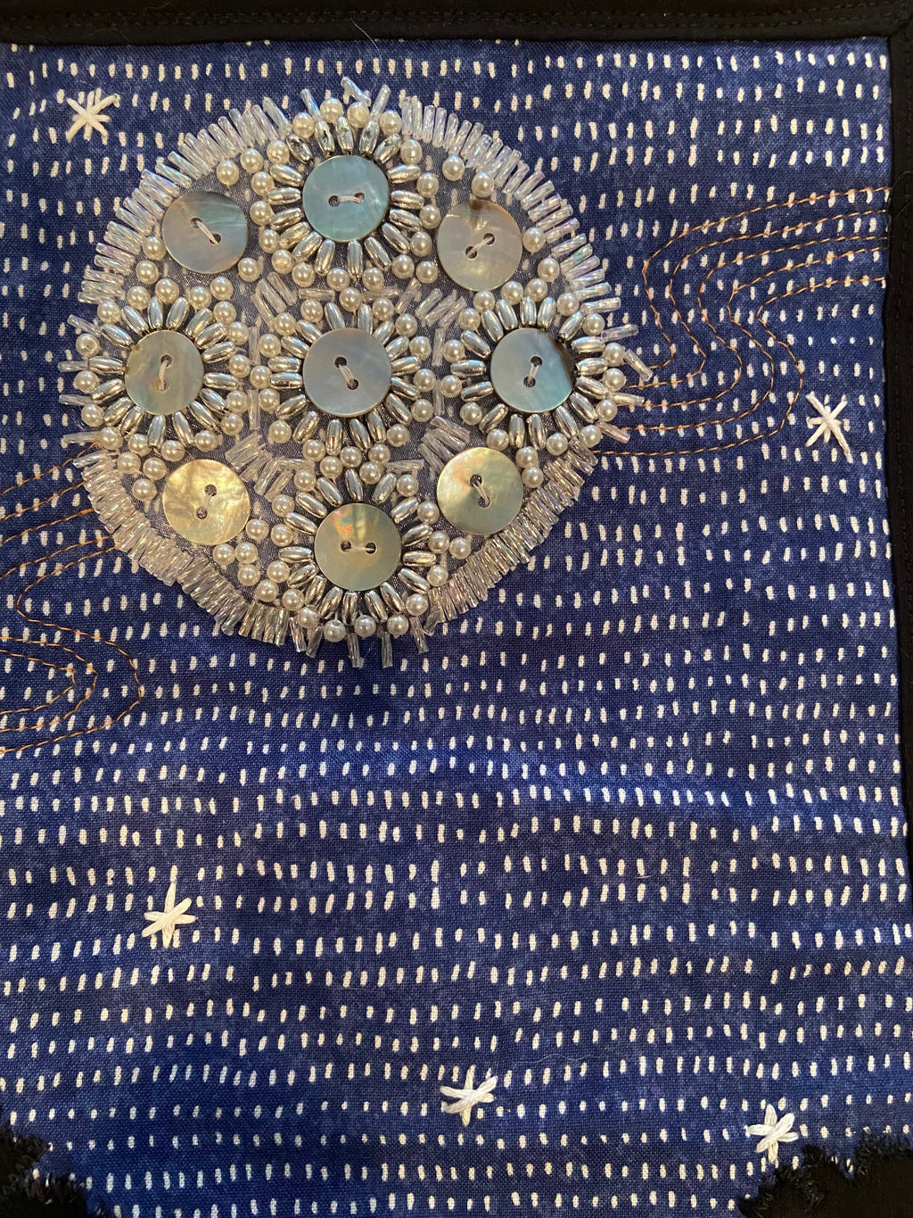 Colorful beaded art Quilt- Moon Light